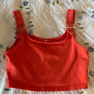 Orange crop top